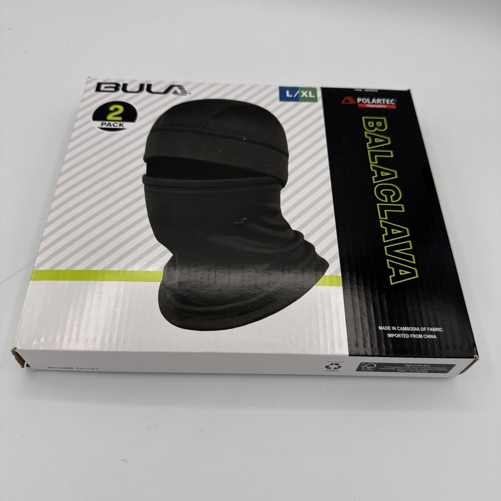 Bula+ Balaclava 2 Pack Ski Mask Neck Gaiter Black‎ Polartec  S/M New Open Box